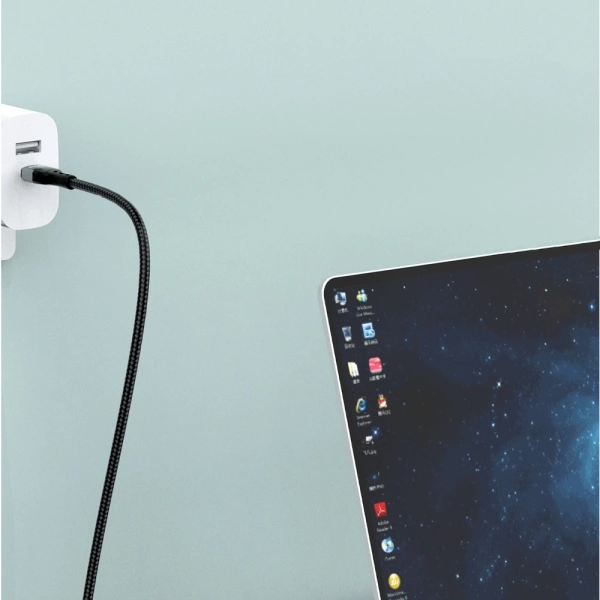 Kabel Dudao L7Max USB - USB Typ C szybkie ładowanie PD 66W 1m z wyświetlaczem - czarny