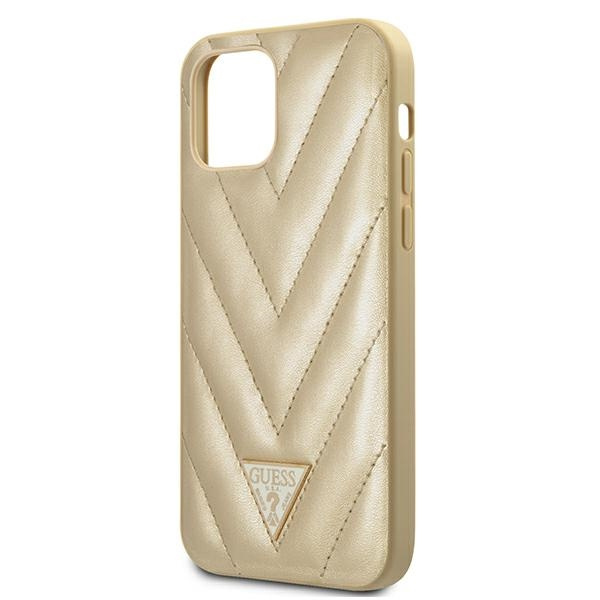 Guess GUHCP12SPUVQTMLBE iPhone12 mini 5,4" złoty/gold hardcase V-Quilted Collection