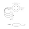 Baseus kabel Bright Mirror 2 3w1 USB - micro USB + Lightning + USB-C 1,1m 100W czarny zwijany