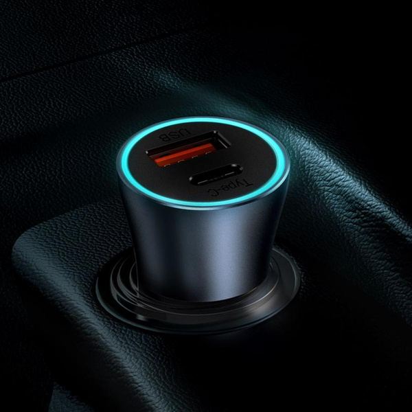 Baseus Golden Contactor Pro fast car charger USB Type C / USB 40 W Power Delivery 3.0 Quick Charge 4 + SCP FCP AFC gray (CCJD-0G)