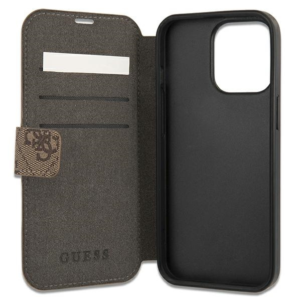 Guess GUBKP13X4GMGBR iPhone 13 Pro Max6,7" brązowy/brown book 4G Big Metal Logo