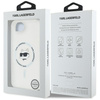 Etui Karl Lagerfeld IML Metal Choupette  Head MagSafe do iPhone 16e biały