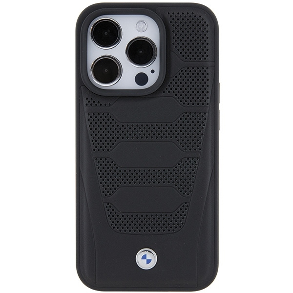 Etui BMW Leather Seats Pattern na iPhone 15 Pro Max - czarne