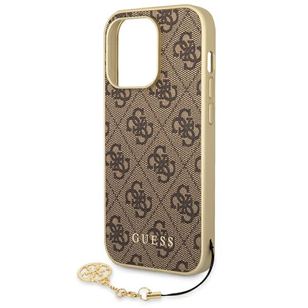 Guess GUHCP14LGF4GBR iPhone 14 Pro6,1" brązowy/brown hardcase 4G Charms Collection