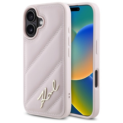 Karl Lagerfeld KLHCP16SPQDSMGP iPhone 16 6.1" różowy/pink hardcase Quilted Signature