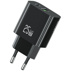 Ładowarka sieciowa USAMS CC315 T65 25W 1xUSB-C 1xUSB-A Fast Charging czarny