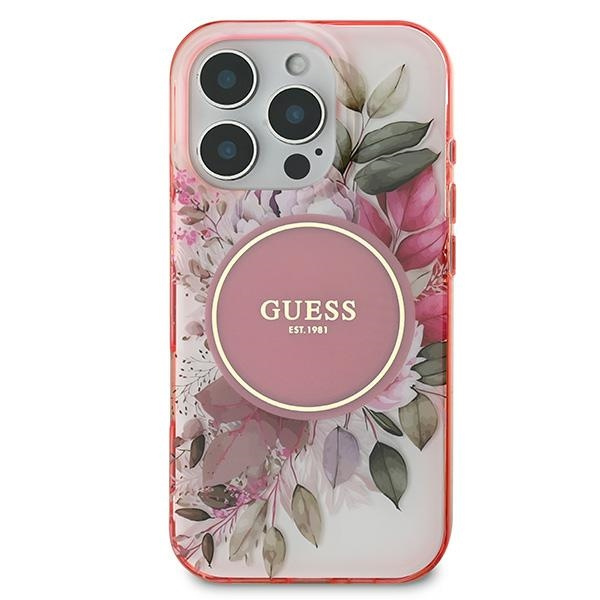Guess GUHMP16XHFWBDCEP iPhone 16 Pro Max6.9" różowy/pink hardcase IML Flower & Tonal Circle MagSafe