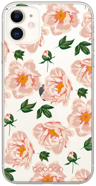 CASE OVERPRINT BABACO FLOWERS 014 IPHONE 13 MINI TRANSPARENT