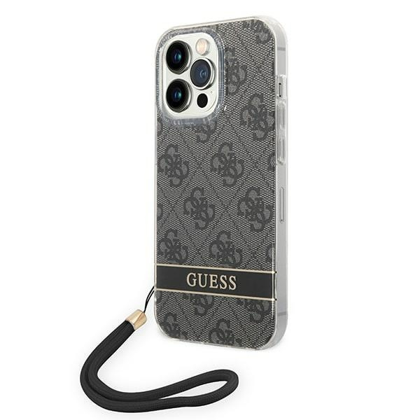 Guess GUOHCP14XH4STK iPhone 14 Pro Max 6,7" czarny/black hardcase 4G Print Strap