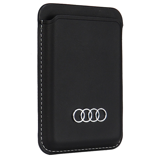 Audi Synthetic Leather Wallet Card Slot  czarny/black MagSafe AU-MSCH-Q3/D1-BK