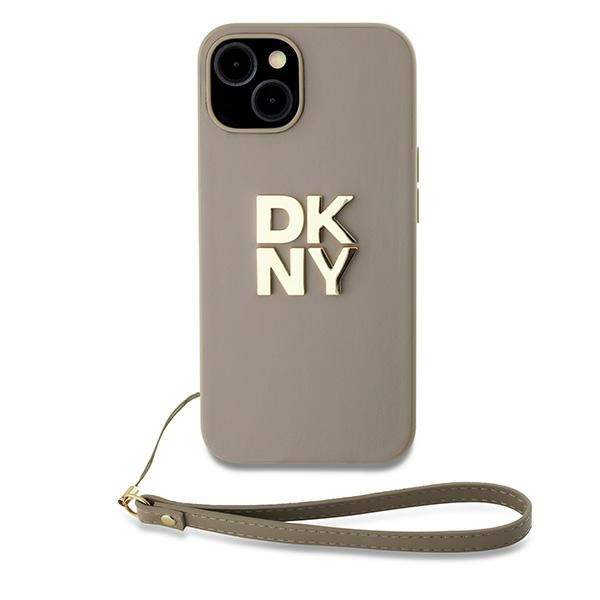 DKNY DKHCP15SPBSWSE iPhone 15 / 14 / 136.1" beżowy/beige hardcase Wrist Strap Stock Logo