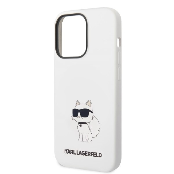 Etui Karl Lagerfeld Silicone Choupette na iPhone 14 Pro - białe
