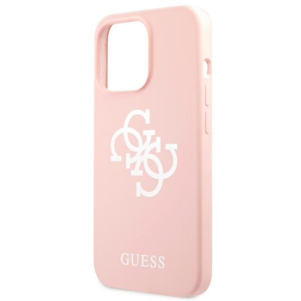 Guess GUHCP13XLS4GWPI iPhone 13 Pro Max 6,7" różowy/pink hard case Silicone 4G Logo