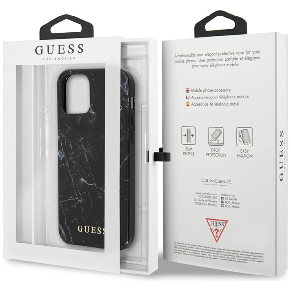 Guess GUHCP12SPCUMABK iPhone12 mini 5,4" czarny/black hardcase Marble