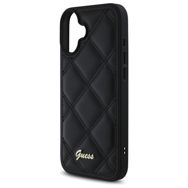 Guess GUHCP16SPSQSQSK iPhone 16 6.1" czarny/black hardcase Quiled Metal Logo