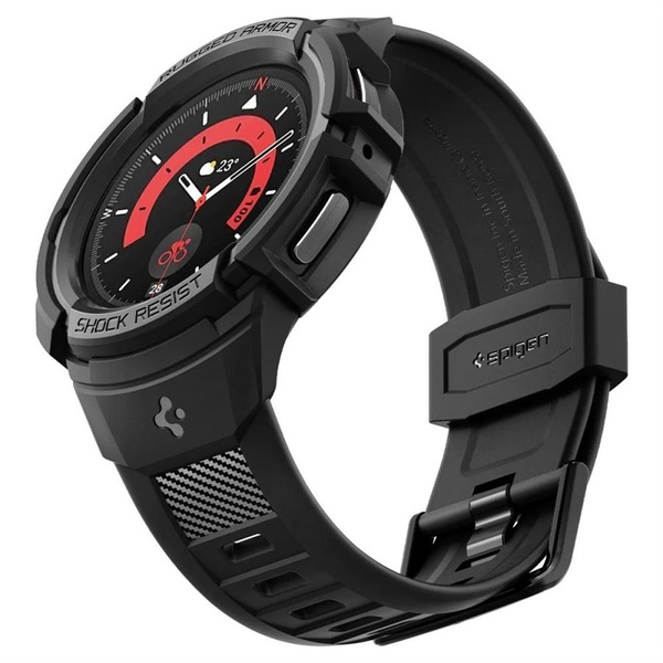 Etui z paskiem Spigen Rugged Armor Pro na Samsung Galaxy Watch 5 Pro (45 mm) - czarne