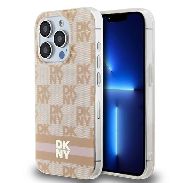 DKNY DKHMP13LHCPTSP iPhone 13 Pro / 136.1" różowy/pink hardcase IML Checkered Mono Pattern & Printed Stripes MagSafe