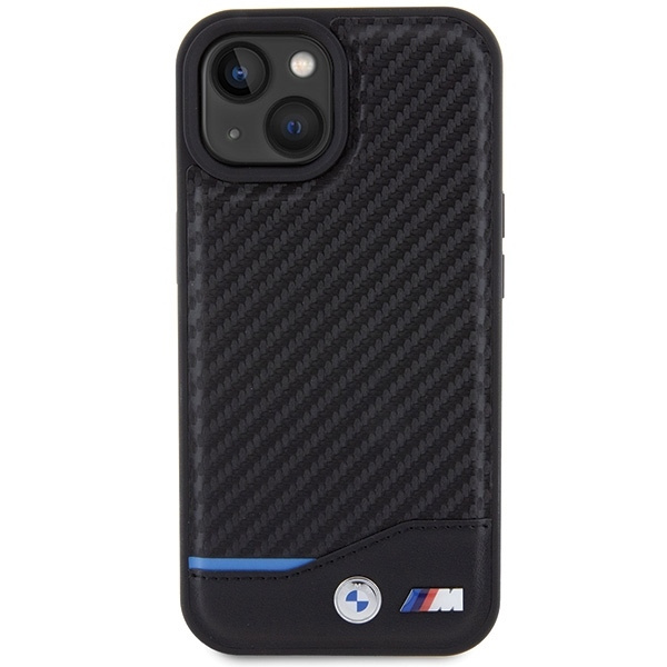Etui BMW Leather Carbon na iPhone 15 - czarne
