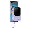 Baseus Qpow power bank 10000mAh wbudowany kabel USB Typu C 22.5W Quick Charge SCP AFC FCP fioletowy (PPQD020105)