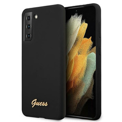 GUESS GUHCS21MLSLMGBK S21+ G996 CZARNY/BLACK HARDCASE SILICONE SCRIPT METAL LOGO