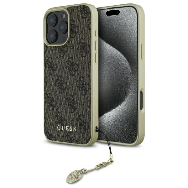Guess GUHCP16LGF4GBR iPhone 16 Pro 6.3"  brązowy/brown hardcase 4G Charms Collection