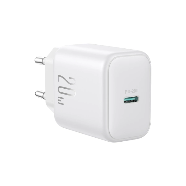 Joyroom JR-TCF20 USB-C PD 20W network charger - white + USB-C / USB-C cable 1m