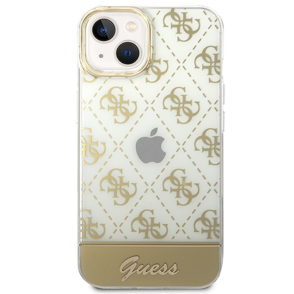 Guess GUHCP14MHG4MHG iPhone 14 Plus / 15 Plus 6.7" złoty/gold hardcase 4G Pattern Script