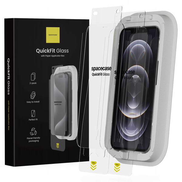Spacecase Szkło hartowane QuickFit Glass iPhone 12/12 Pro