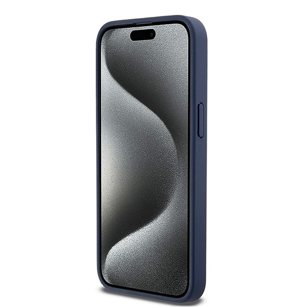 DKNY DKHCP15XPRTHSLB iPhone 15 Pro Max6.7" niebieski/blue hardcase Leather Mono Stripe & Metal Logo