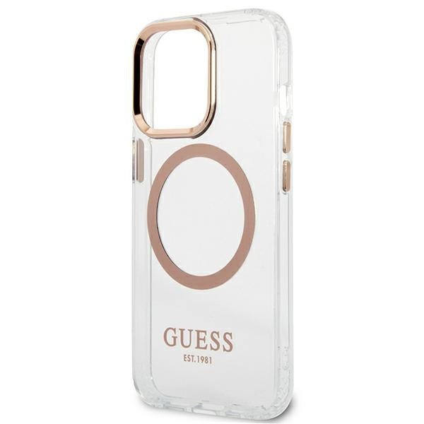 Guess GUHMP13XHTRMD iPhone 13 Pro Max6,7" złoty/gold hard case Metal Outline Magsafe