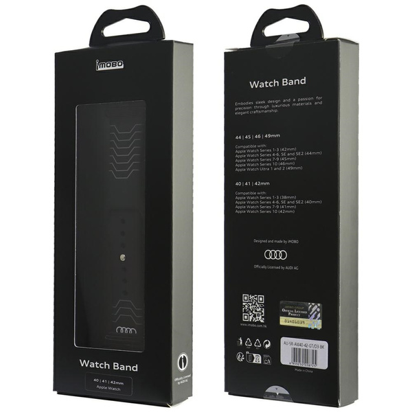 Pasek Audi Geometric Pattern Silicone    Watch Strap do Apple Watch 40/41/42mm czarny