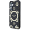 Etui Guess 4G Background Gold             Electroplated Peony Pattern MagSafe do Samsung Galaxy S25 czarny