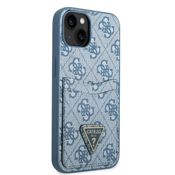 Guess GUHCP13SP4TPB iPhone 13 mini 5,4"niebieski/blue hardcase 4G Triangle Logo Cardslot