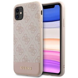 Guess GUHCN61G4GLPI iPhone 11 / Xr 6,1"różowy/pink hard case 4G Stripe Collection