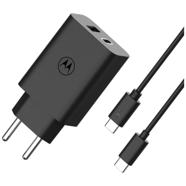 Ładowarka sieciowa Motorola TurboPower 50W Dual USB-C/USB-A z kablem USB-C 1m czarny