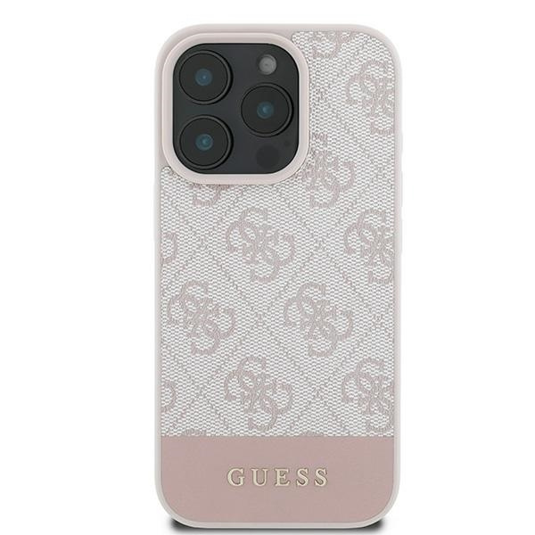 Guess GUHCP16XG4GLPI iPhone 16 Pro Max 6.9" różowy/pink hardcase 4G Bottom Stripe