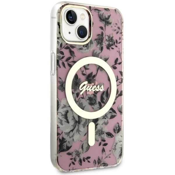 GUESS GUHMP14MHCFWSP IPHONE 14 PLUS / / 15 PLUS 6.7 "PINK / PINK HARDCASE FLOWER MAGSAFE