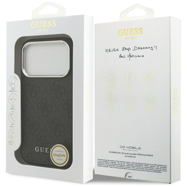 Etui Guess 4G Classic Logo MagSafe do    iPhone 17 Pro czarny