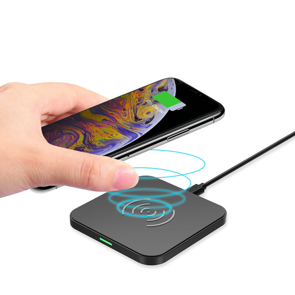 CHOETECH WIRELESS CHARGER KIT QI 10W FOR PHONE EARPHONE BLACK (T511-S) + Q5003 WALL CHARGER EUROPEAN STANDARD WHITE + AB CABLE 1.2M WHITE