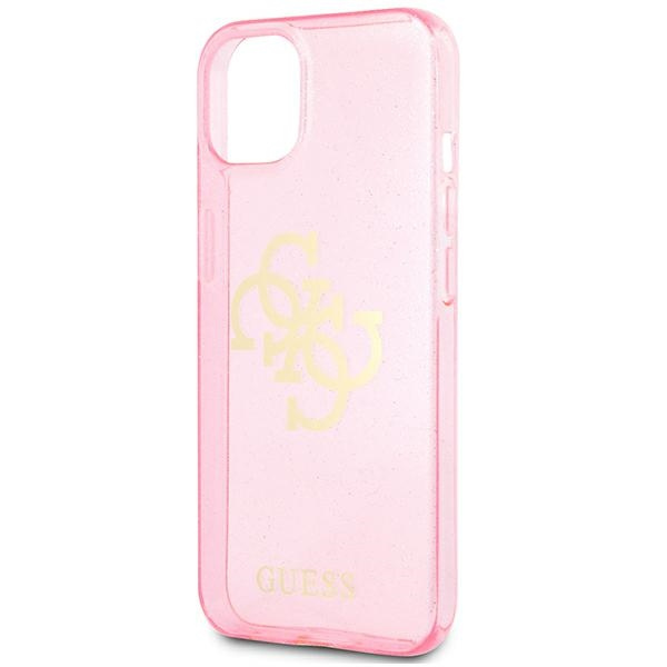Guess GUHCP13SPCUGL4GPI iPhone 13 mini 5,4" różowy/pink hard case Glitter 4G Big Logo