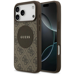 Etui Guess 4G Circle Classic Logo        MagSafe do iPhone 17 Pro Max brązowy