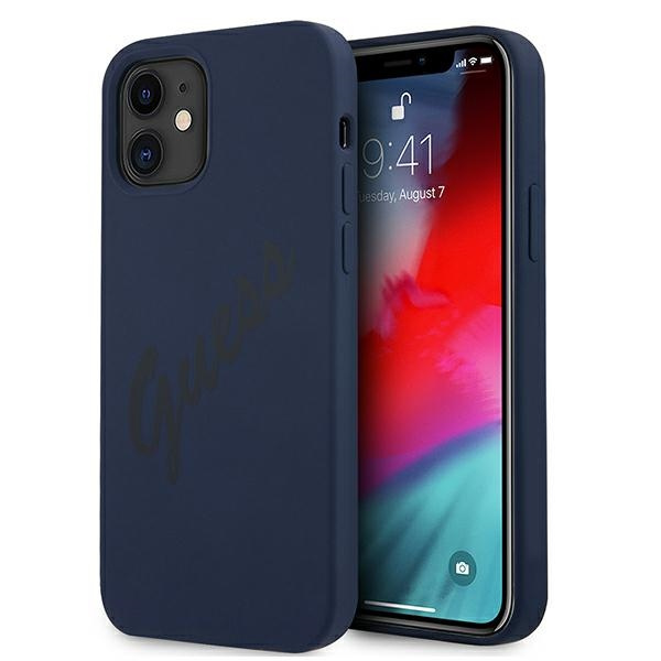 Guess GUHCP12SLSVSBL iPhone 12 mini5,4" niebieski/blue hardcase Script Vintage