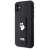 Etui Karl Lagerfeld Gripstand Saffiano Choupette Pins na iPhone 11 / Xr - czarne