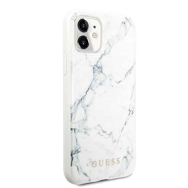 Guess GUHCN61PCUMAWH iPhone 11 / Xr 6,1"biały/white Marble