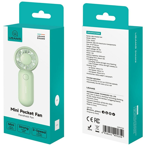 Wiatrak ręczny USAMS Mini Pocket ZB354   fioletowy