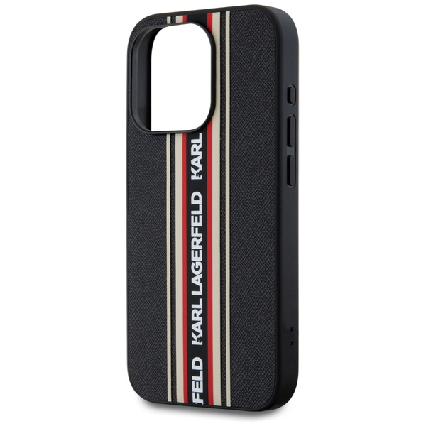 Etui Karl Lagerfeld Saffiano Athleisure  Stripes Cord do iPhone 15 Pro Max czerwony