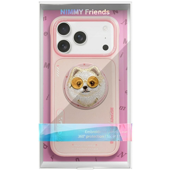 Etui Nimmy Glasses Cool Dog MagSafe do   iPhone 17 Pro Max różowy