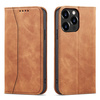 MAGNET FANCY CASE CASE FOR IPHONE 13 PRO COVER CARD WALLET CARD STAND BROWN
