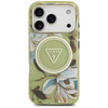 Etui Guess IML Glitter Flowers Triangle  MagSafe do iPhone 17 Pro Max zielony