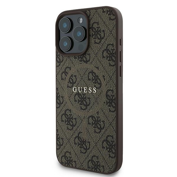 Guess GUHMP16LG4GFRW iPhone 16 Pro6.3" brązowy/brown hardcase 4G Ring Classic Logo MagSafe
